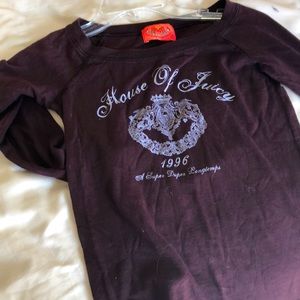 Vintage Juicy Couture Long sleeve purple top Y2K